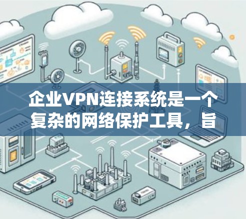 企业VPN连接系统是一个复杂的网络保护工具，旨在为企业内部提供安全的网络环境。以下是对该系统的全面介绍，涵盖其核心功能、类型、设备需求、必要性、具体功能、管理步骤、优缺点以及实施策略