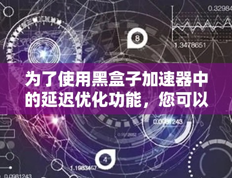 为了使用黑盒子加速器中的延迟优化功能，您可以按照以下步骤操作